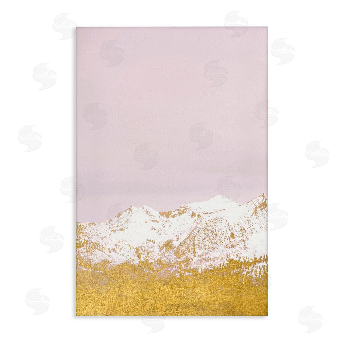 White Tipped Mountains on Pink Canvas Wall Art, Home Decor by Gemma Bardot