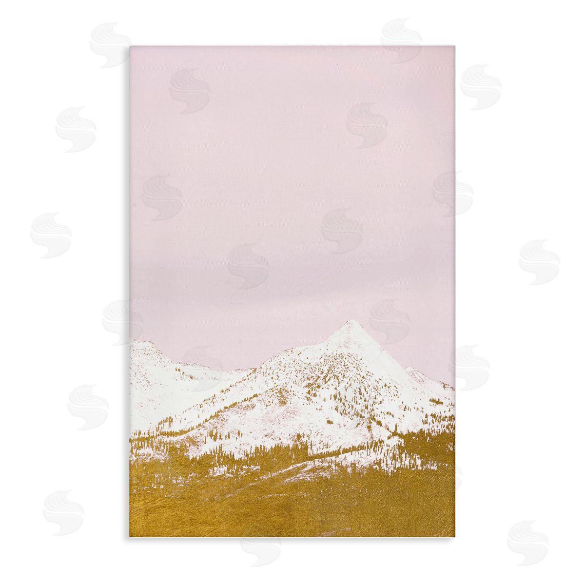 Snowy Mountain on Pink Canvas Wall Art, Home Decor by Gemma Bardot