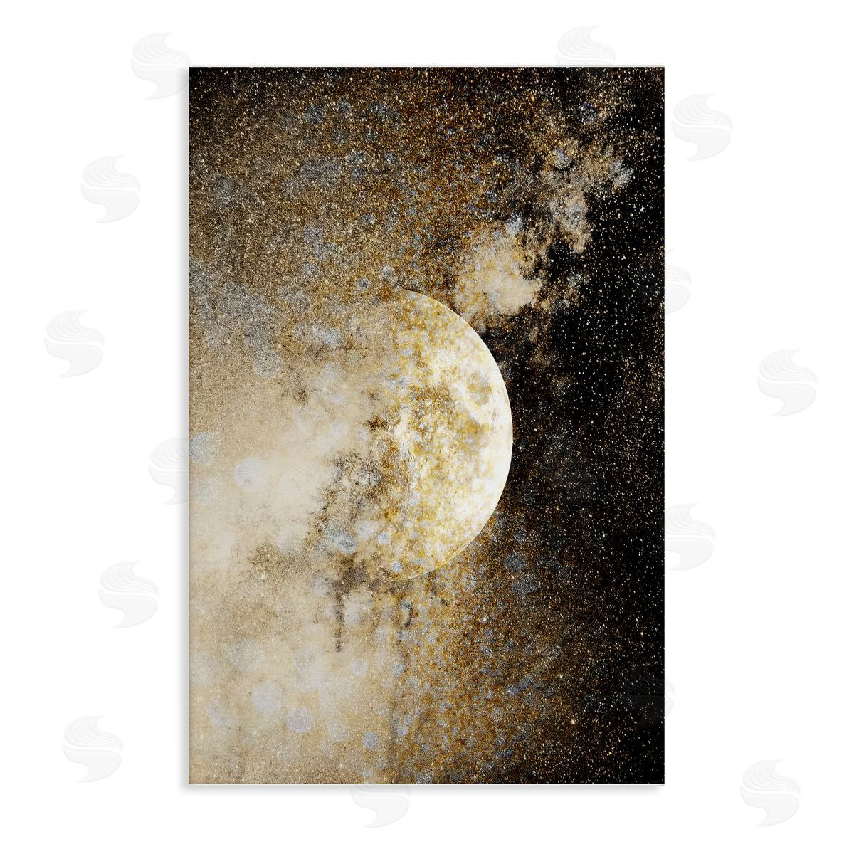 Starry Nebula Full Moon Canvas Wall Art, Home Decor by Gemma Bardot
