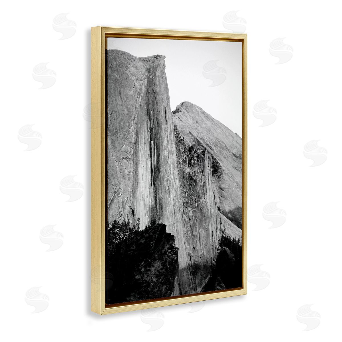 Towering Yosemite Cliff Gold Floating Frame Canvas Wall Art, Home Decor by Gemma Bardot