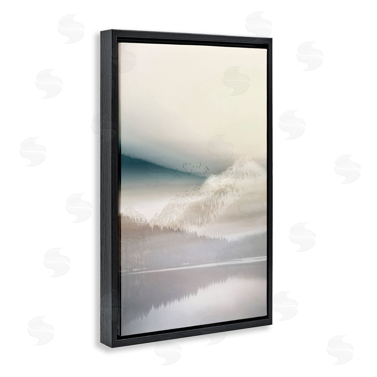Vanilla Landscape View Black Floating Frame Canvas Wall Art, Home Decor by Gemma Bardot