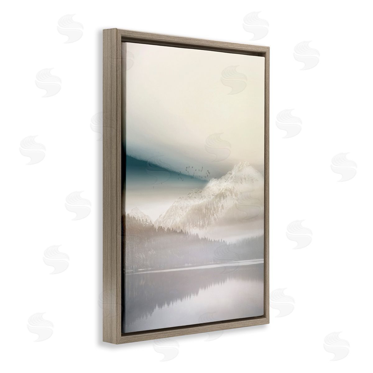 Vanilla Landscape View Brown Floating Frame Canvas Wall Art, Home Decor by Gemma Bardot