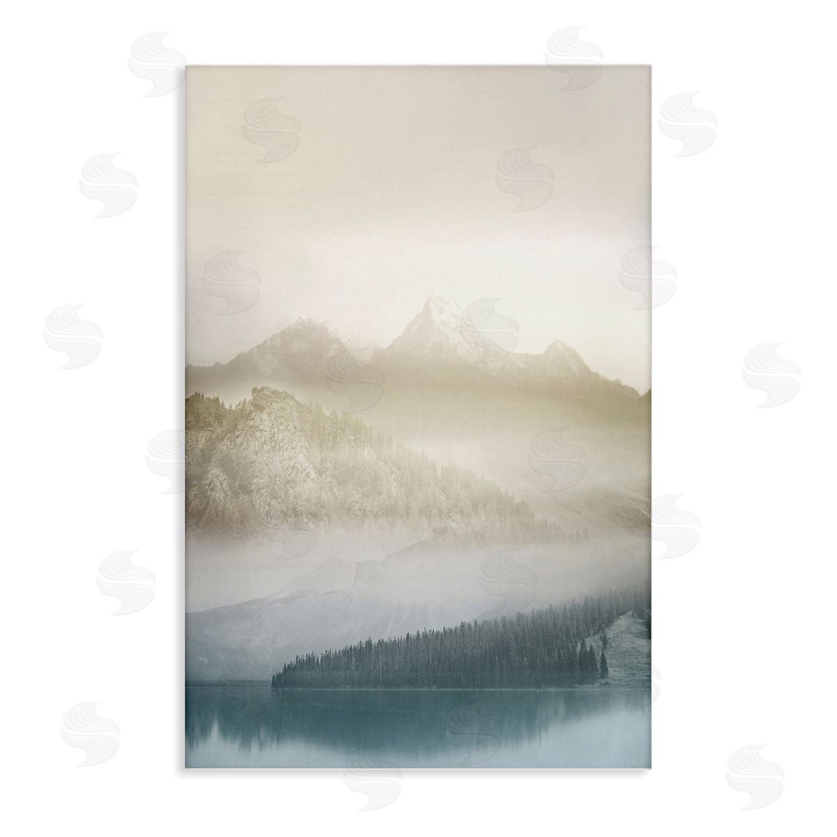 Vanilla Mountain Peaks View Canvas Wall Art, Home Decor by Gemma Bardot