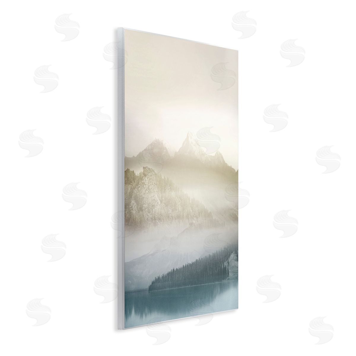 Vanilla Mountain Peaks View Wood Plaque Wall Art, Home Decor by Gemma Bardot