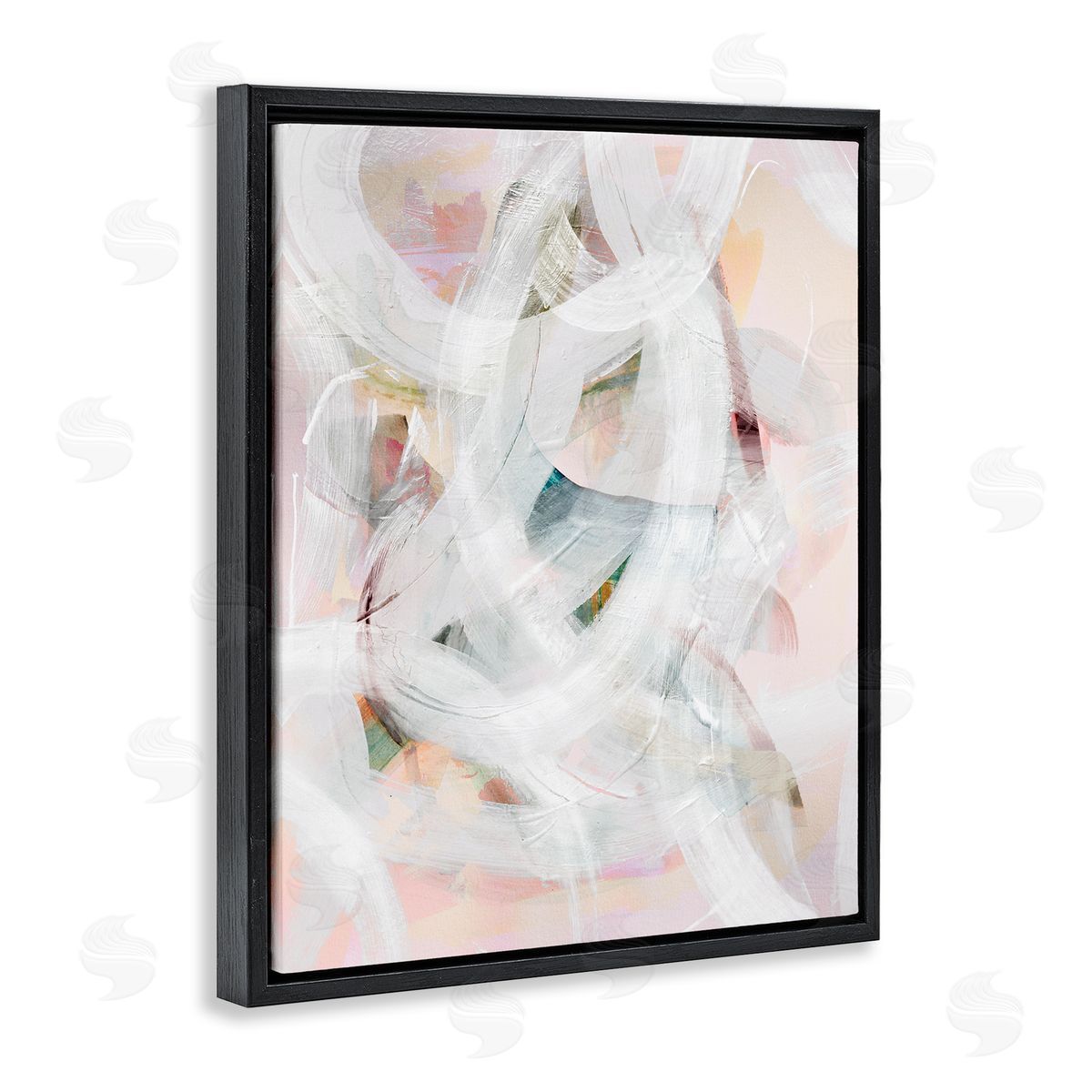Tender Moments Abstraction Black Floating Frame Canvas Wall Art, Home Decor by Gemma Bardot