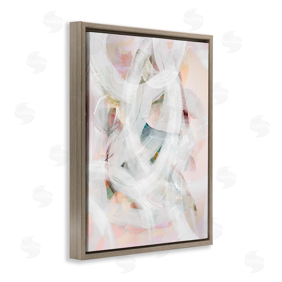 Tender Moments Abstraction Brown Floating Frame Canvas Wall Art, Home Decor by Gemma Bardot