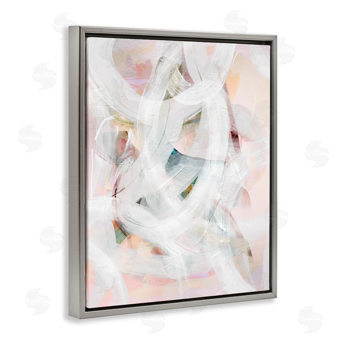 Tender Moments Abstraction Grey Floating Frame Canvas Wall Art, Home Decor by Gemma Bardot