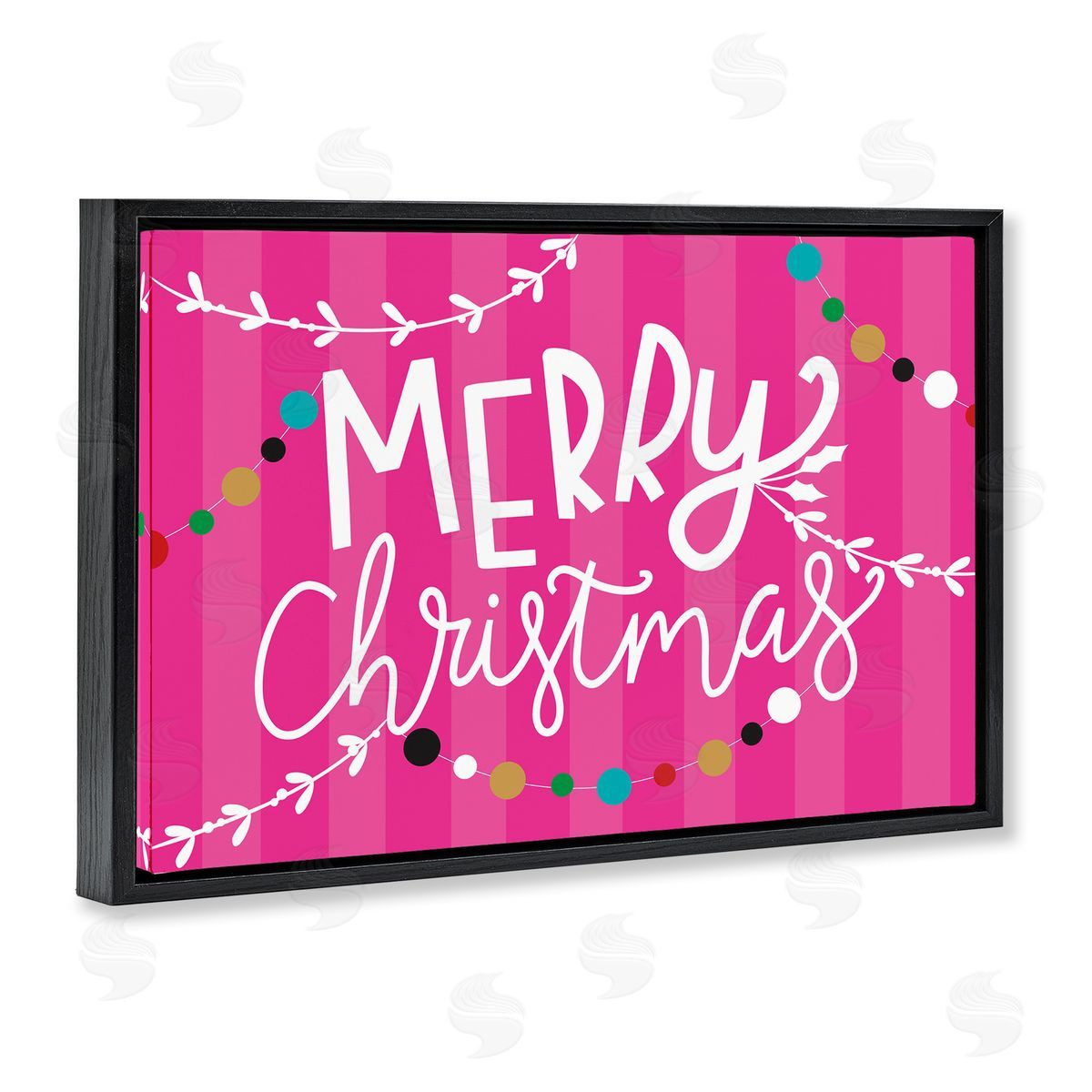 Louise Allen Designs | Merry Christmas over Pink Stripes