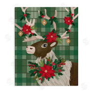 Lisa Perry Whitebutton | Festive Deer with Poinsettia
