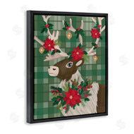 Lisa Perry Whitebutton | Festive Deer with Poinsettia