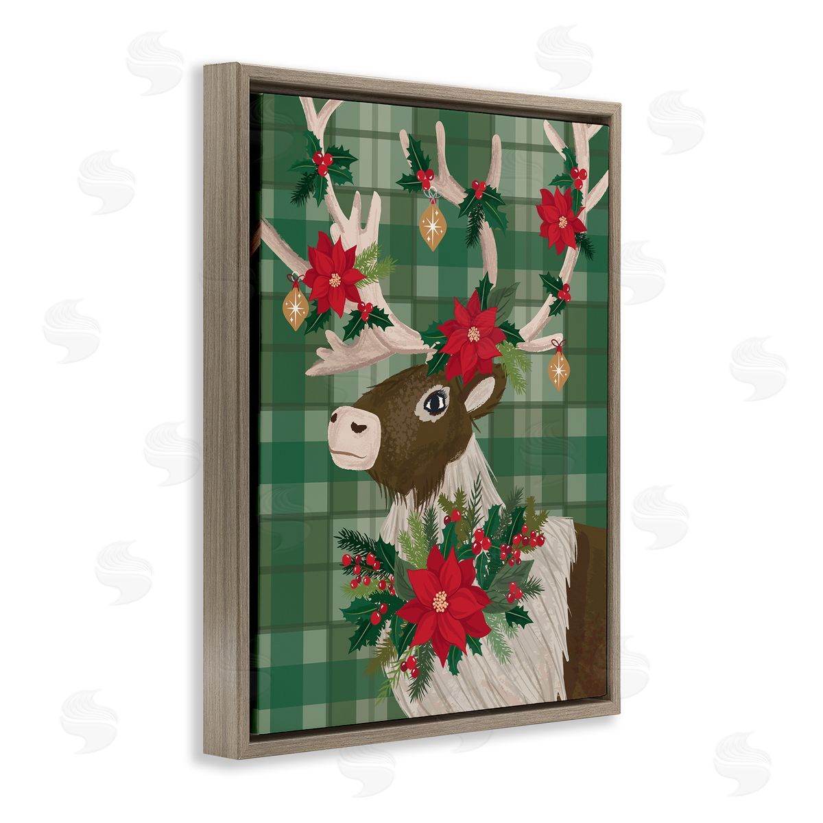 Lisa Perry Whitebutton | Festive Deer with Poinsettia