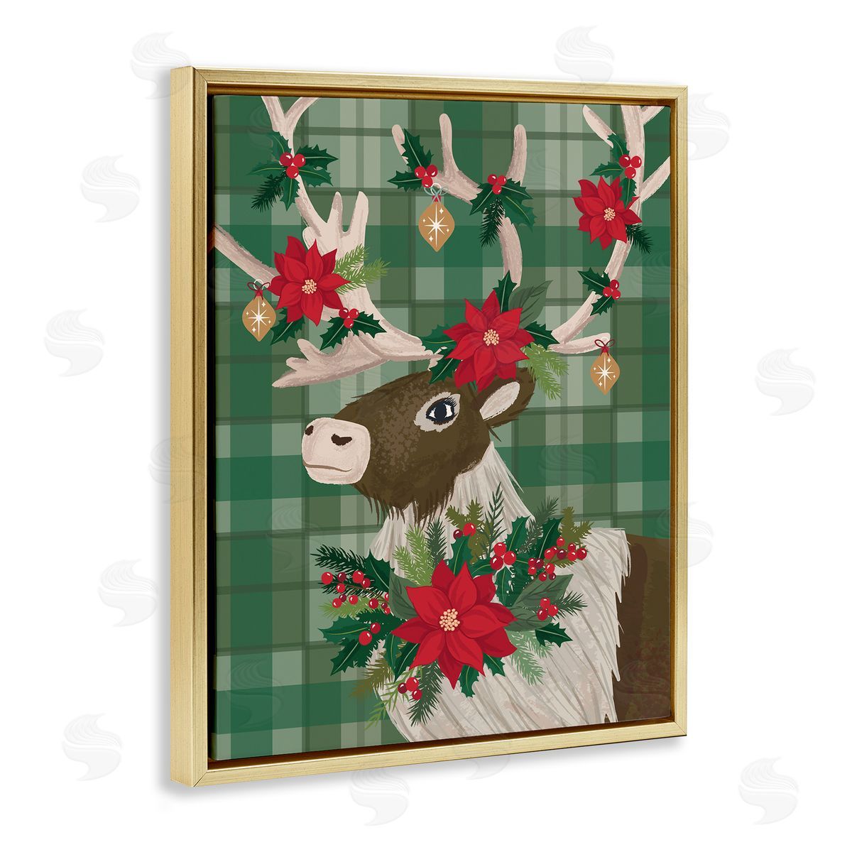 Lisa Perry Whitebutton | Festive Deer with Poinsettia