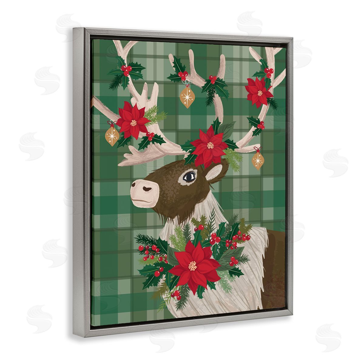 Lisa Perry Whitebutton | Festive Deer with Poinsettia