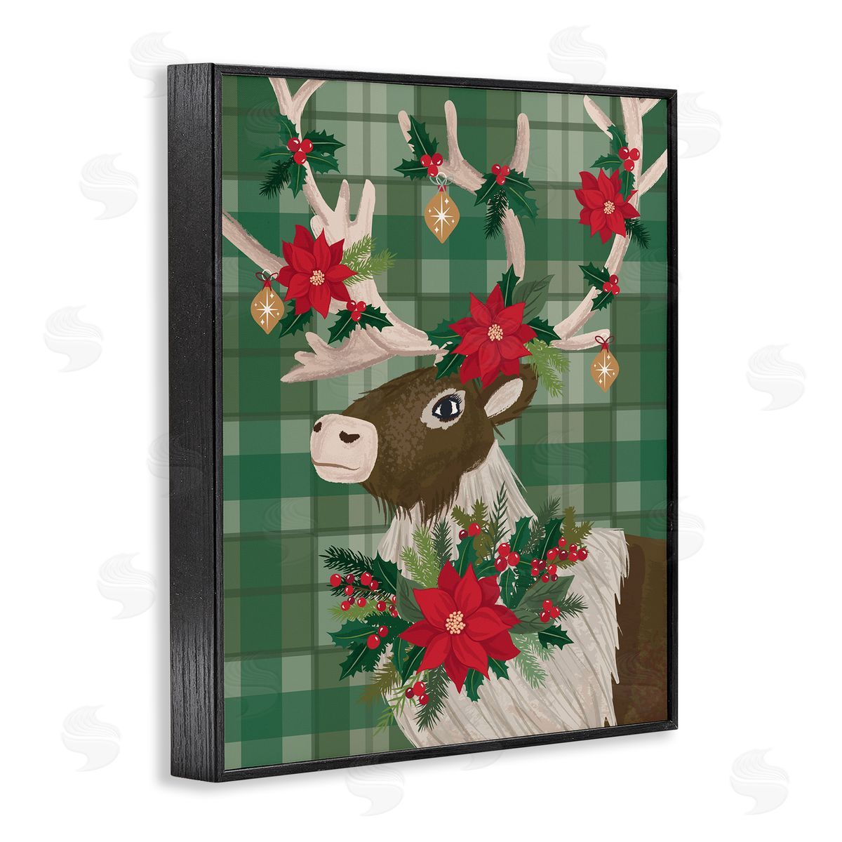 Lisa Perry Whitebutton | Festive Deer with Poinsettia
