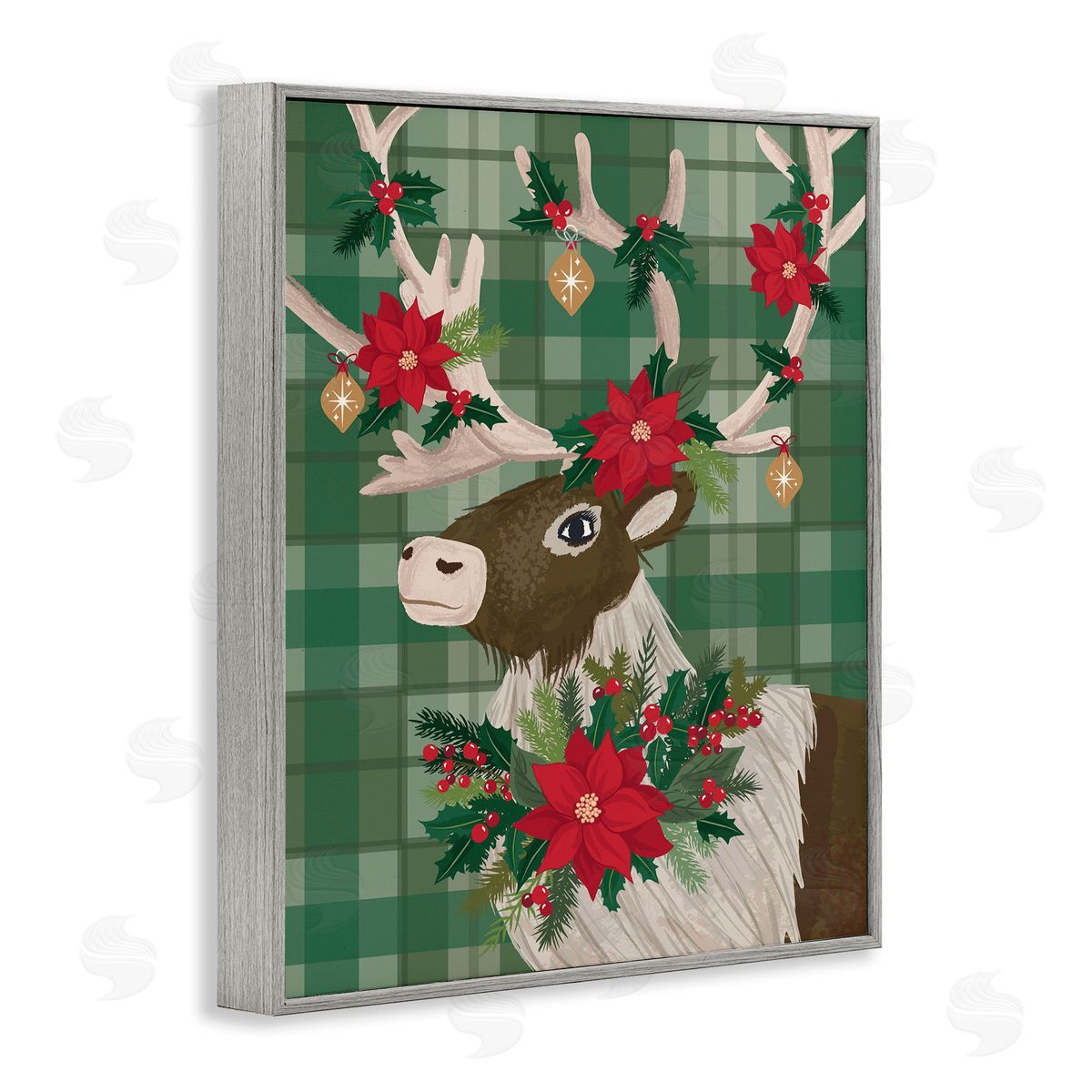 Lisa Perry Whitebutton | Festive Deer with Poinsettia
