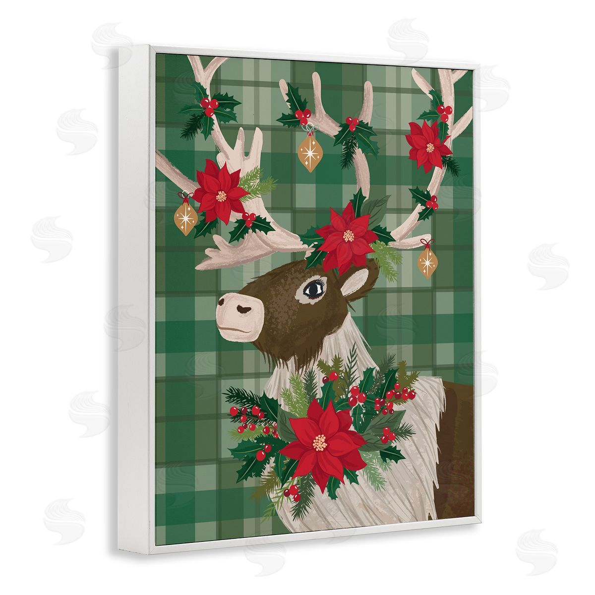 Lisa Perry Whitebutton | Festive Deer with Poinsettia