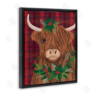 Lisa Perry Whitebutton | Holiday Cattle on Buffalo Plaid
