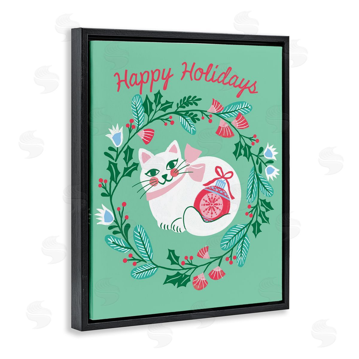 Riley Hutchens | Happy Holidays Cat & Wreath
