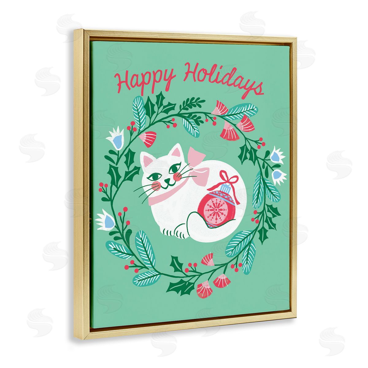 Riley Hutchens | Happy Holidays Cat & Wreath
