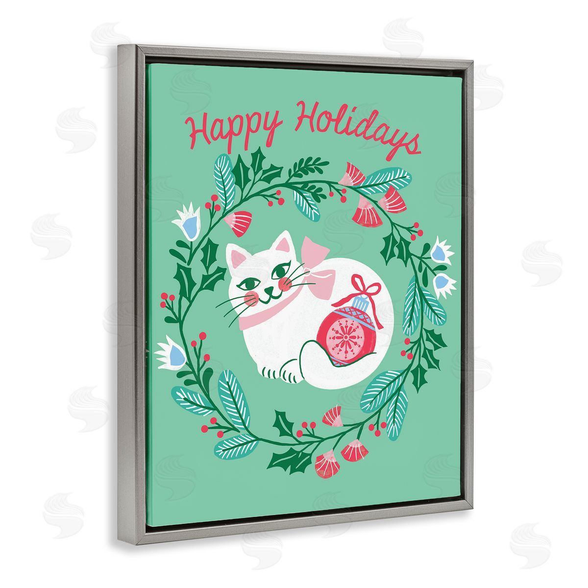 Riley Hutchens | Happy Holidays Cat & Wreath