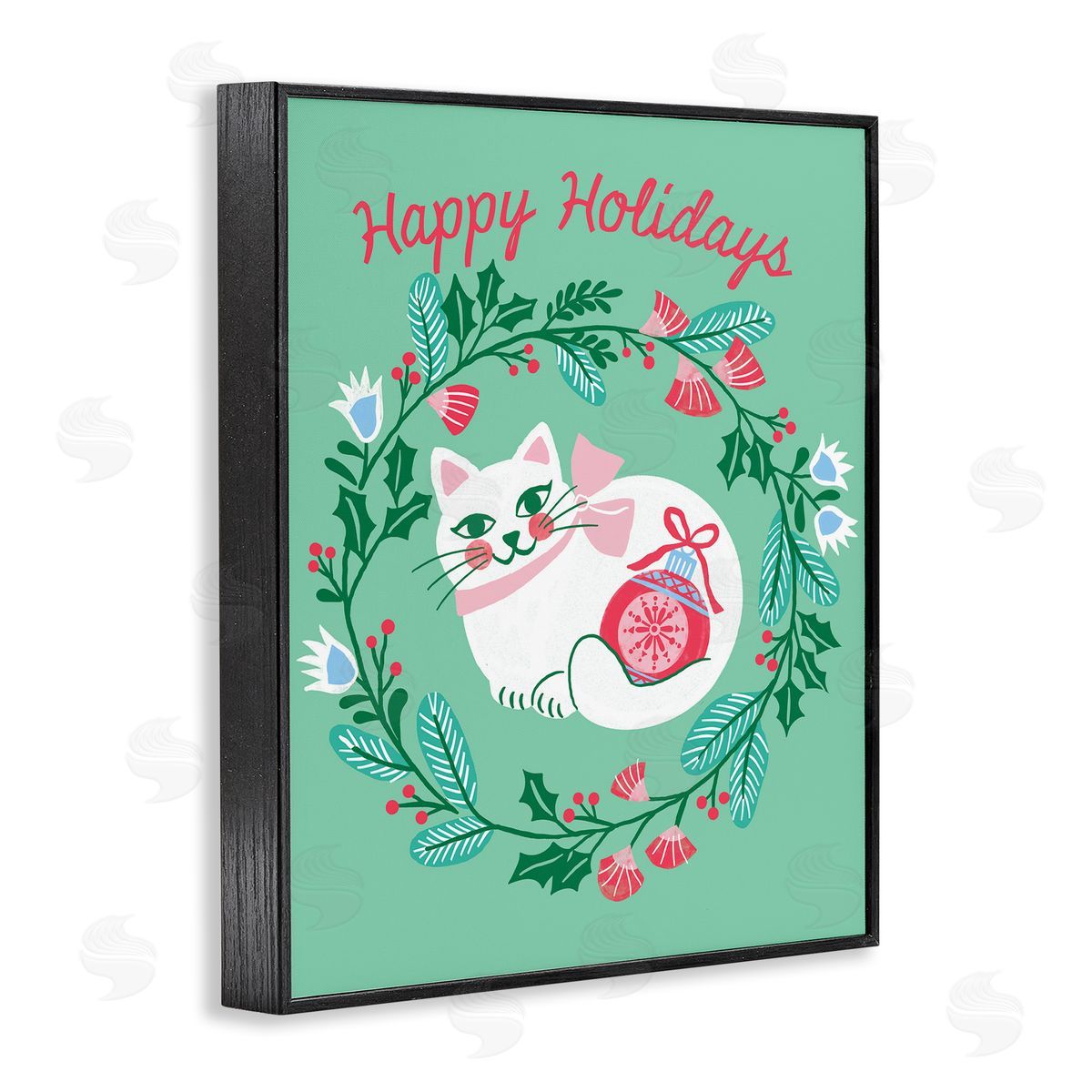 Riley Hutchens | Happy Holidays Cat & Wreath