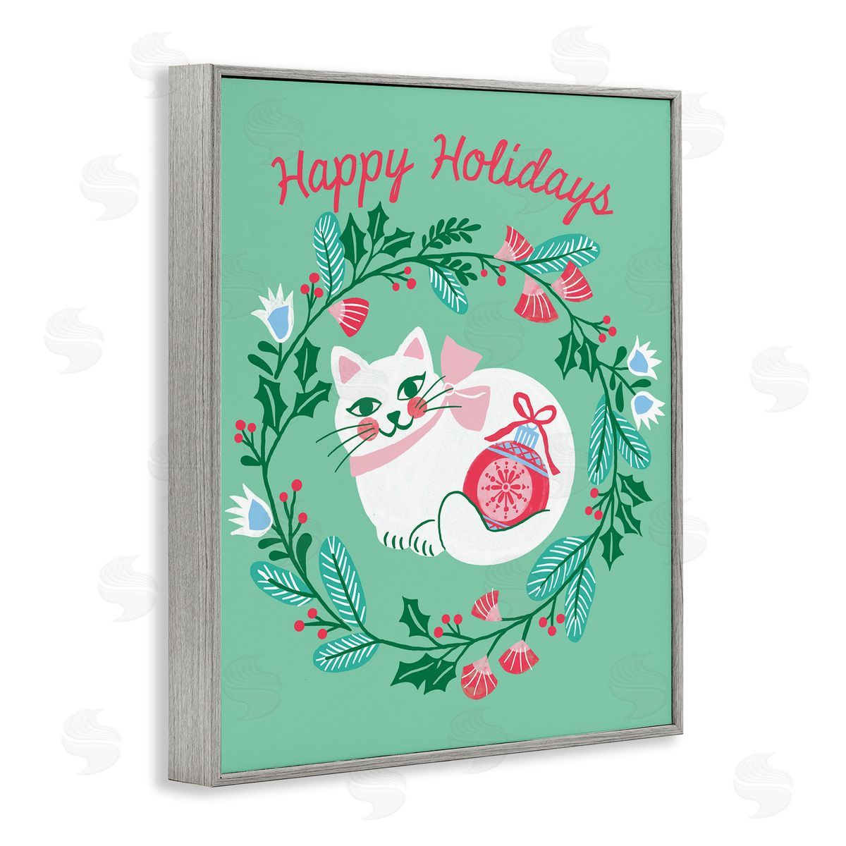Riley Hutchens | Happy Holidays Cat & Wreath