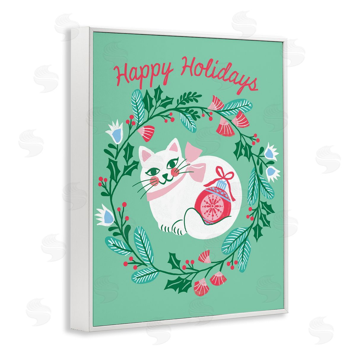 Riley Hutchens | Happy Holidays Cat & Wreath