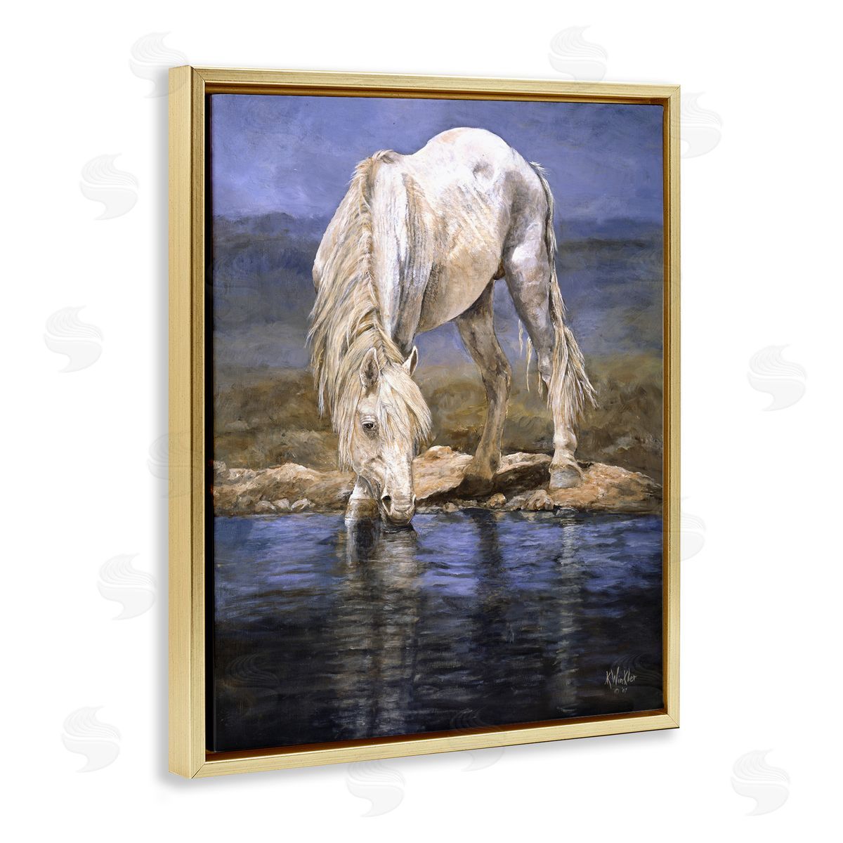 Kathy Winkler  | White Horse at River's Edge