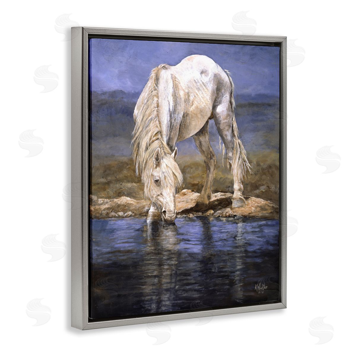Kathy Winkler  | White Horse at River's Edge