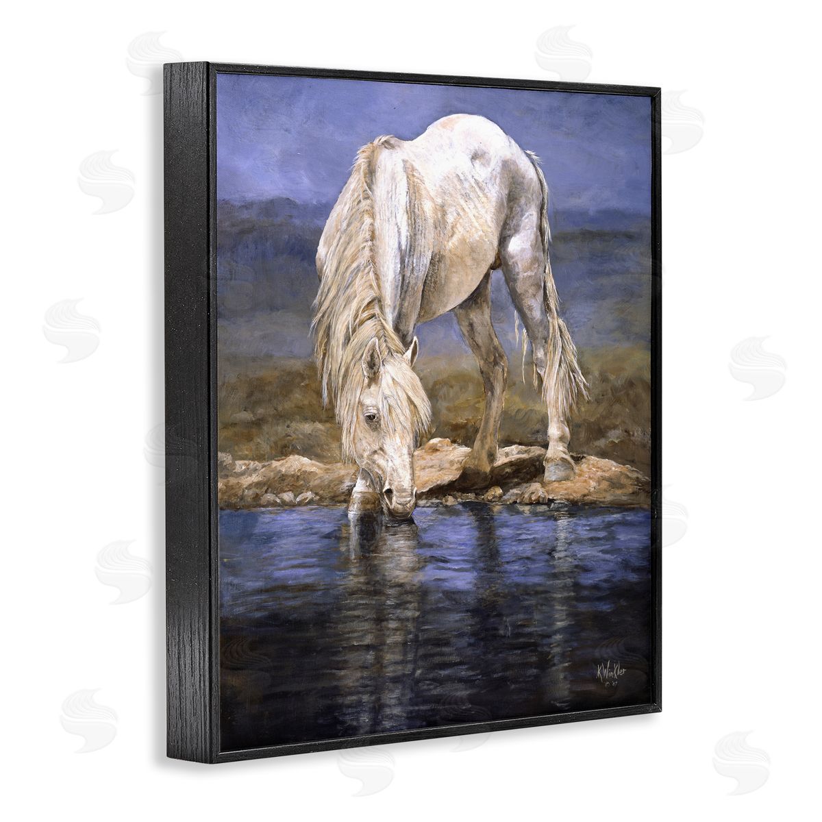 Kathy Winkler  | White Horse at River's Edge