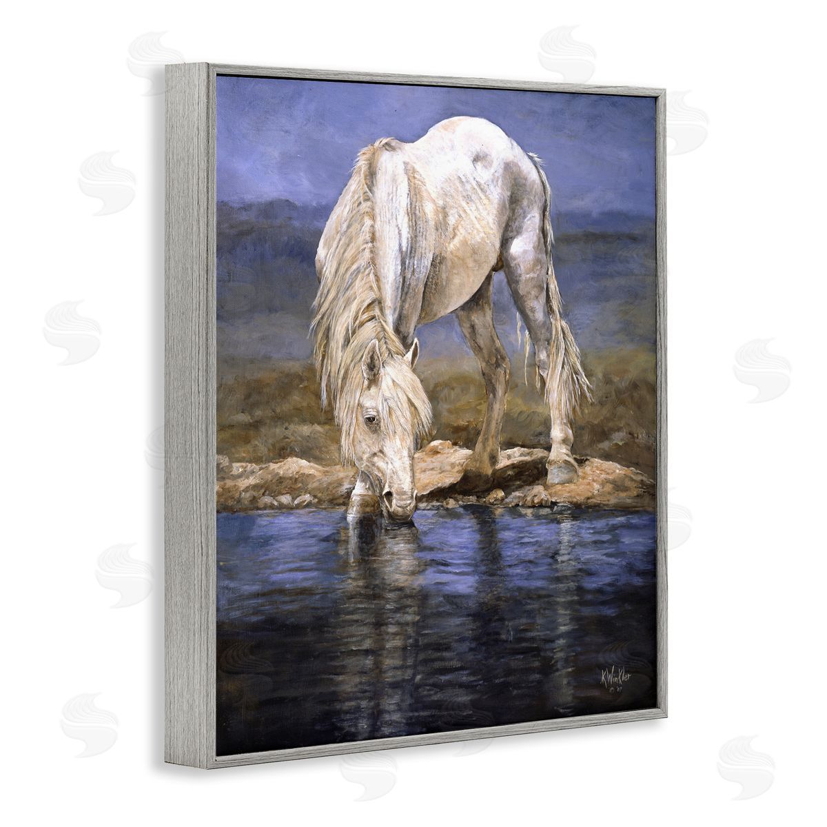 Kathy Winkler  | White Horse at River's Edge