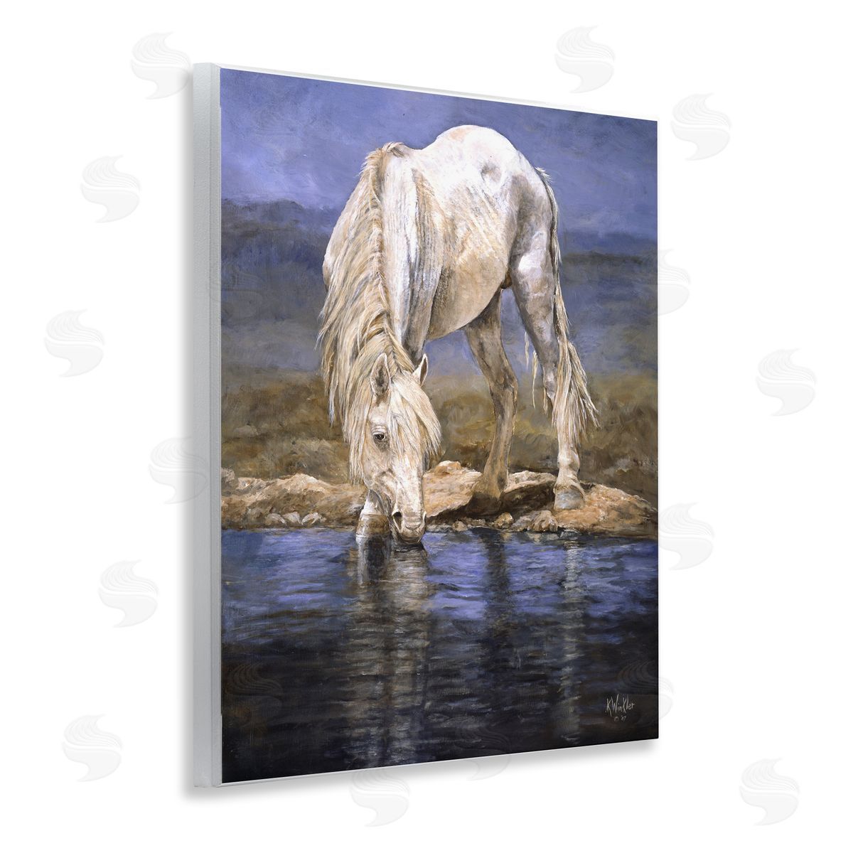 Kathy Winkler  | White Horse at River's Edge