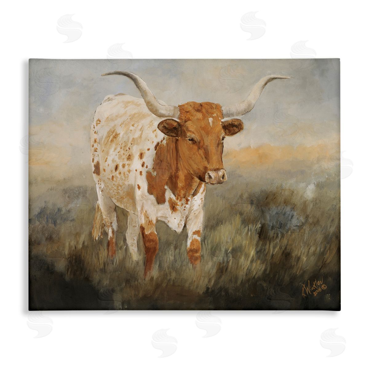 Kathy Winkler  | Spotted Longhorn in Countryside