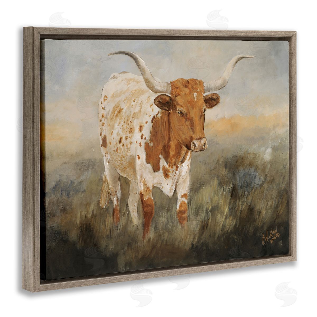 Kathy Winkler  | Spotted Longhorn in Countryside