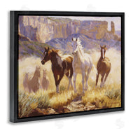 Claire Goldrick | Horses on Dusty Cliffside