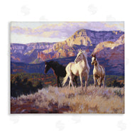 Claire Goldrick | Horses Peering Over Mountainside