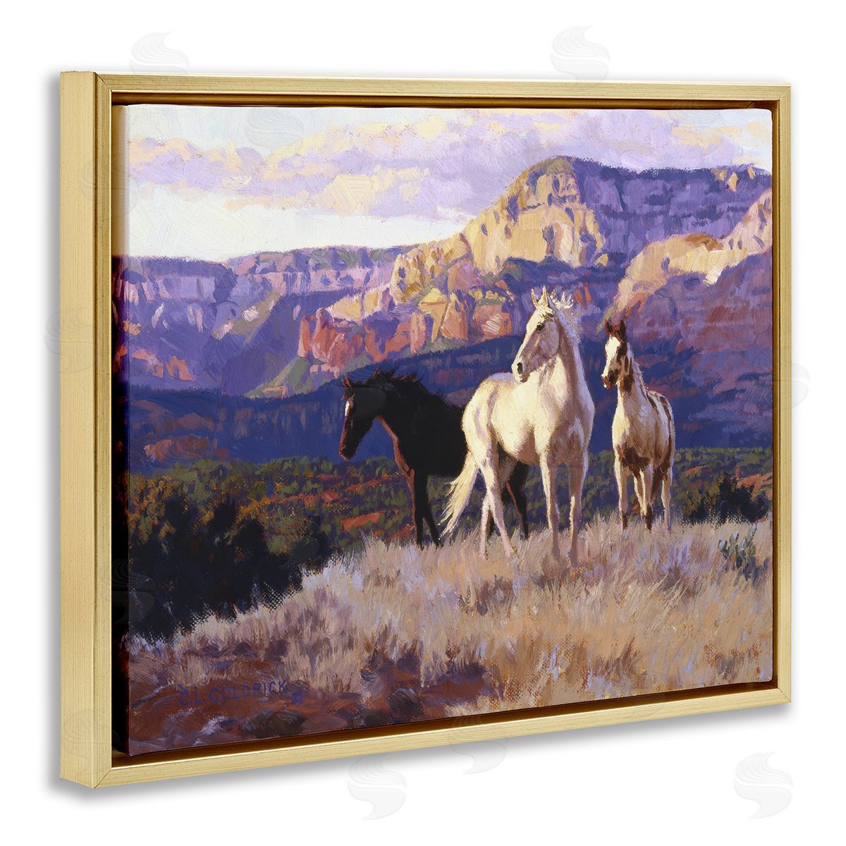 Claire Goldrick | Horses Peering Over Mountainside