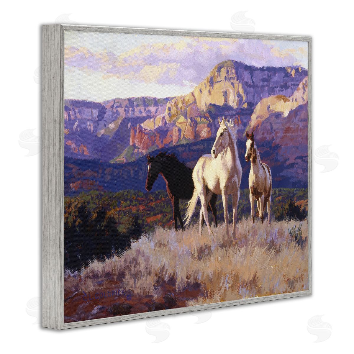 Claire Goldrick | Horses Peering Over Mountainside