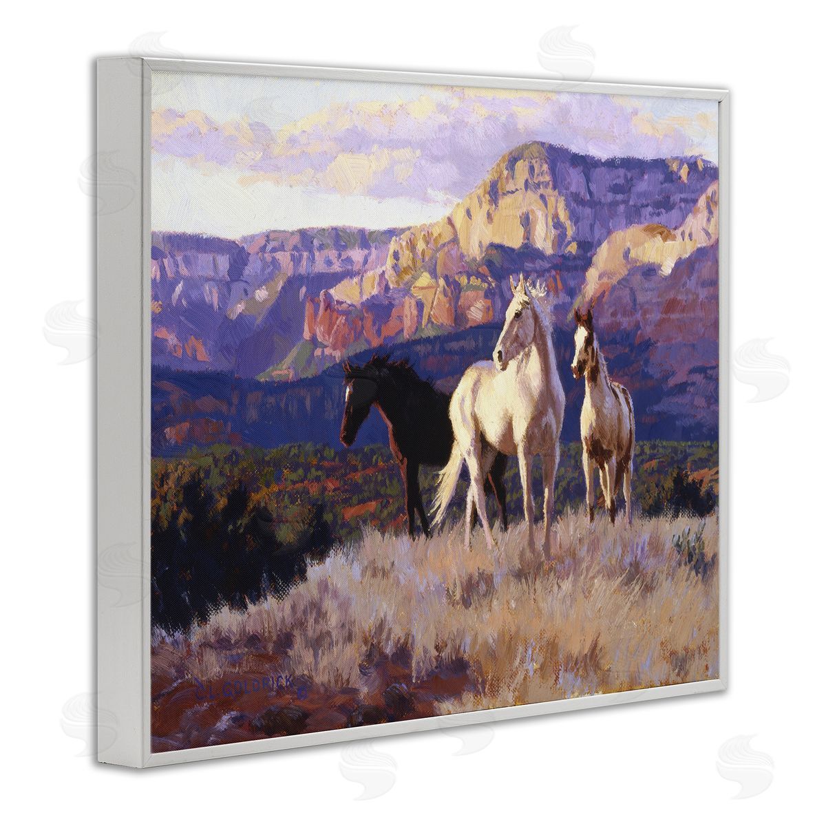 Claire Goldrick | Horses Peering Over Mountainside