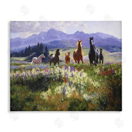 Claire Goldrick | Horses Trotting Through Floral Valley
