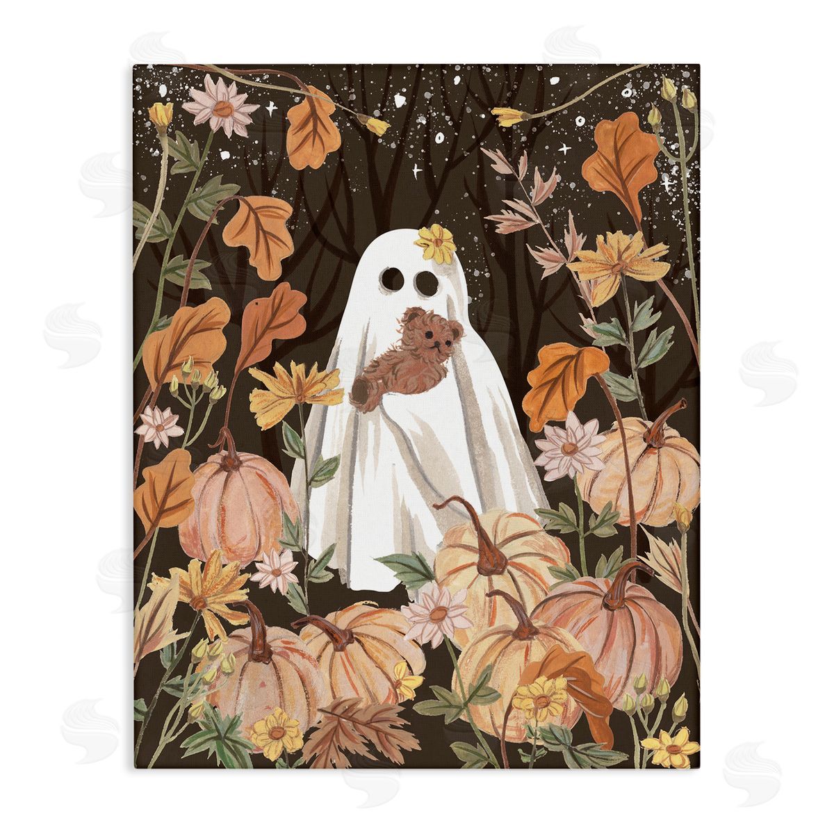 Melissa Wang | Pumpkins & Ghost with Teddy Bear