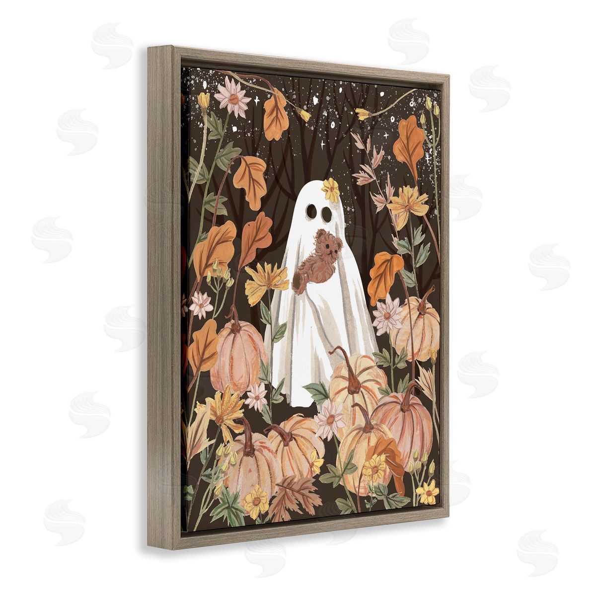 Melissa Wang | Pumpkins & Ghost with Teddy Bear
