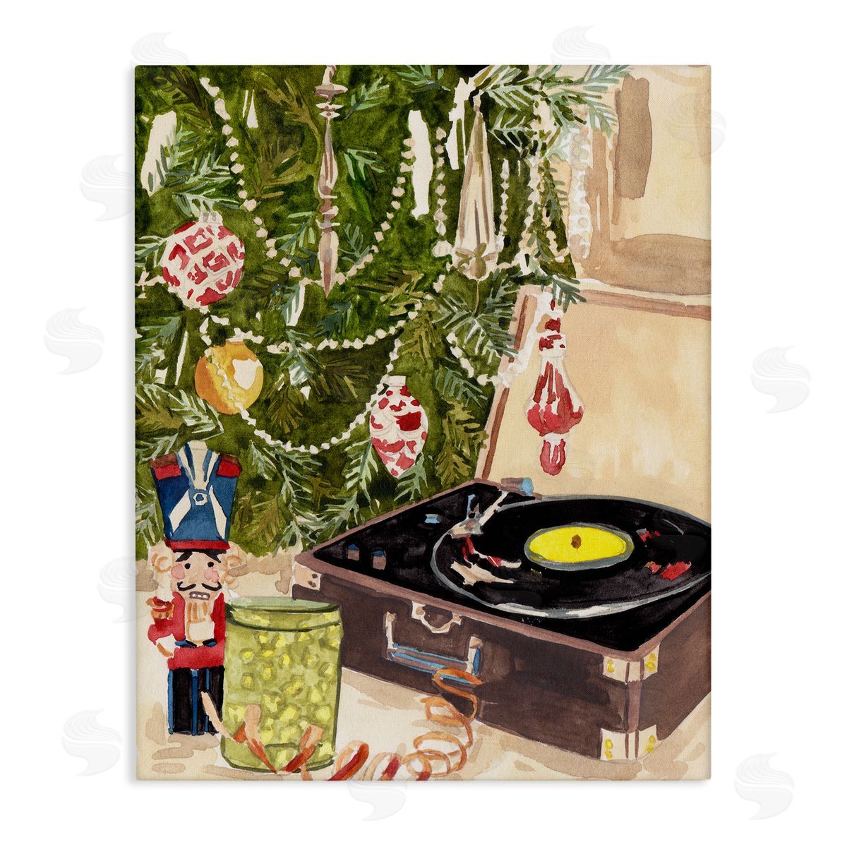 Melissa Wang | Record Player Under Christmas Tree