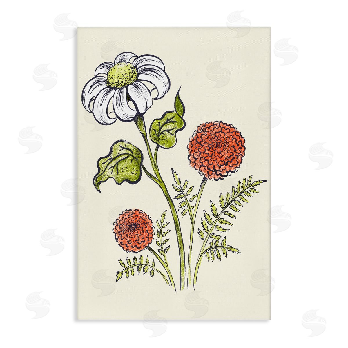 Vintage Style Garden Blossoms Canvas Wall Art, Home Decor by Hannah Moren