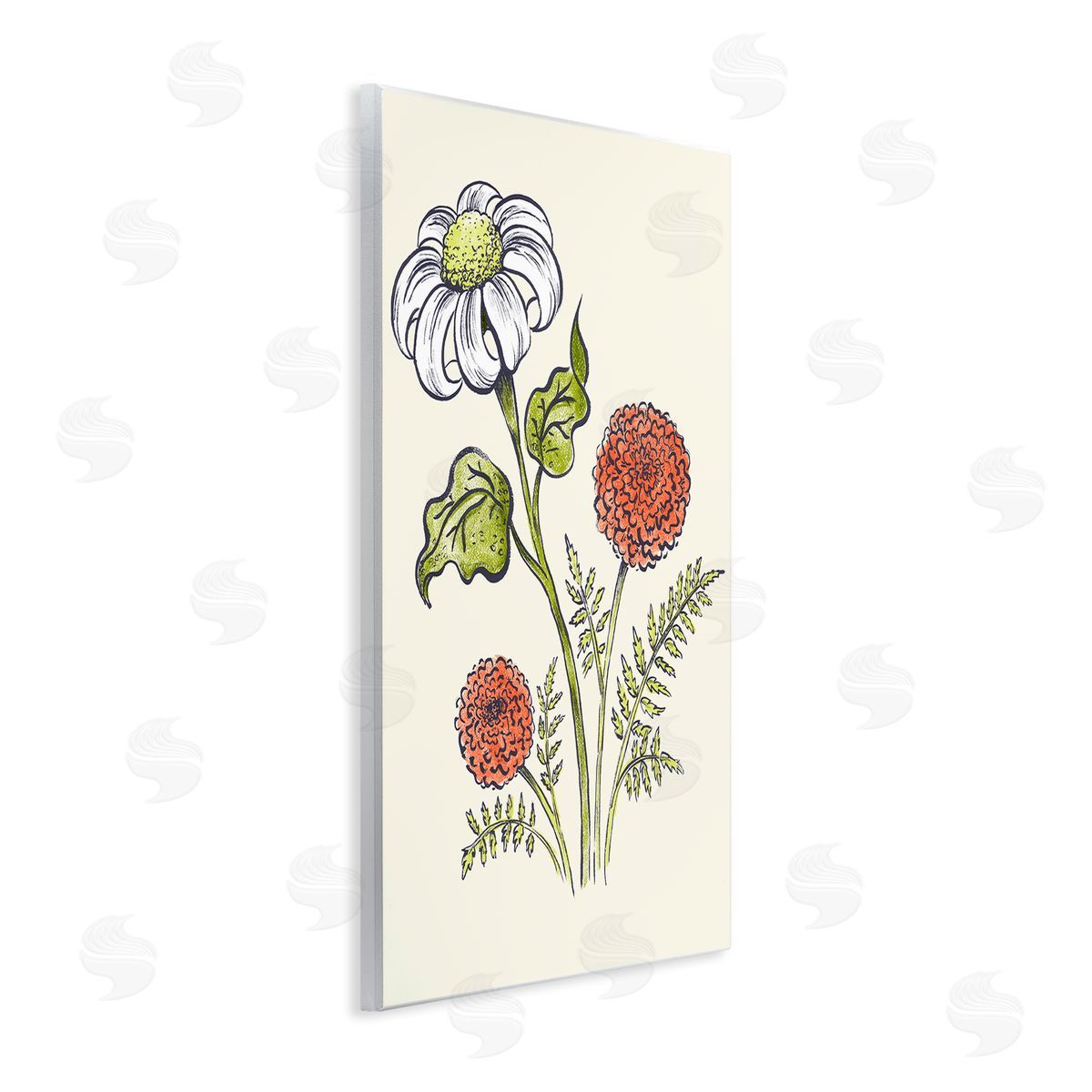 Vintage Style Garden Blossoms Wood Plaque Wall Art, Home Decor by Hannah Moren