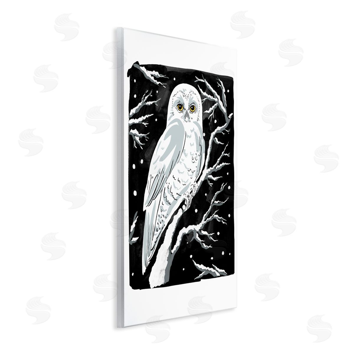 Forest Owl & Calm Snowfall Wood Plaque Wall Art, Home Decor by Hannah Moren