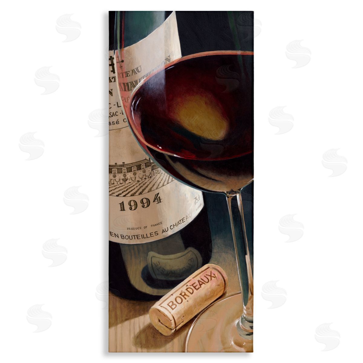 Stefano Ferreri Traditional Uncorked Wine Bottle Canvas Wall Art Print
