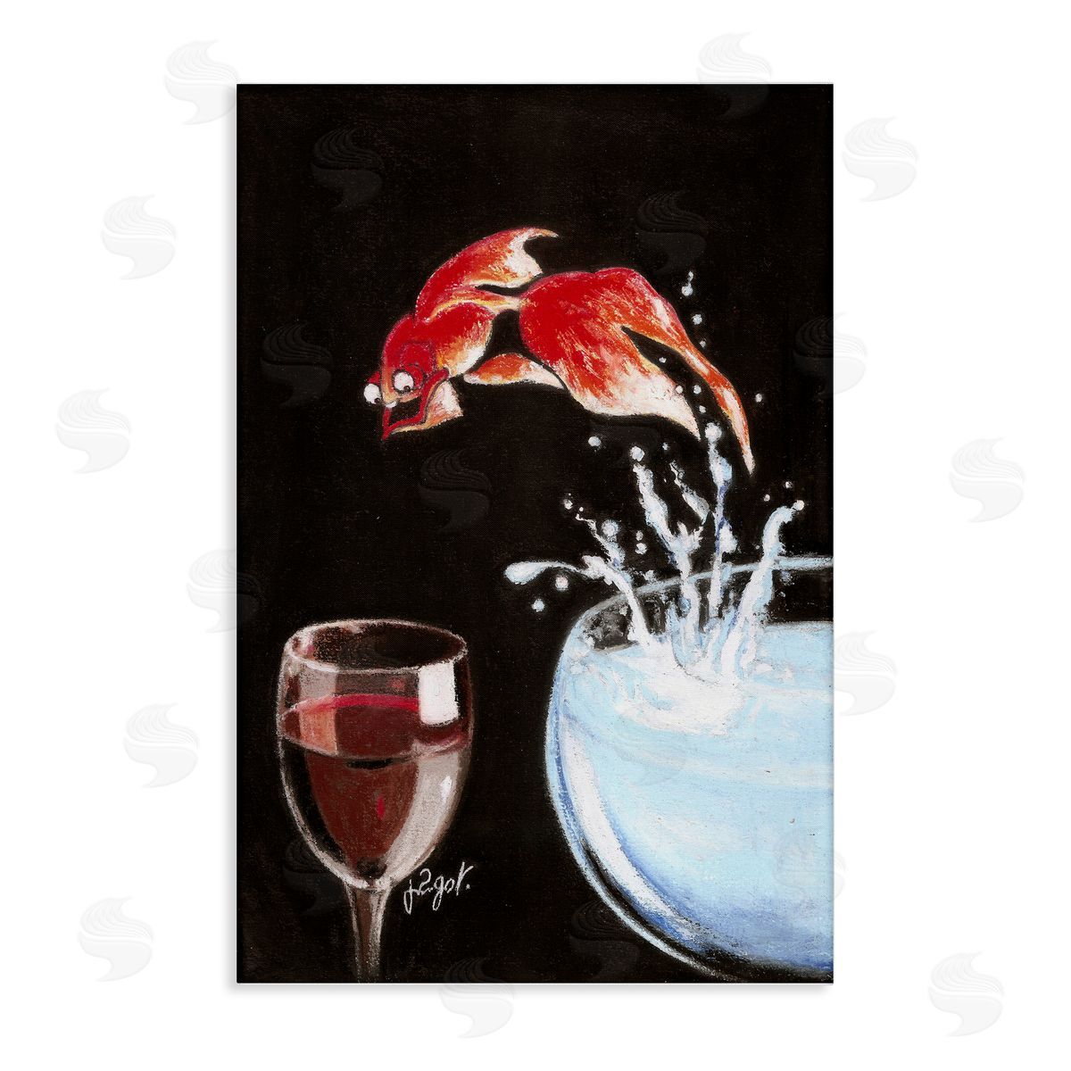 Jean-Pierre Got | Fish Diving Into Wine Glass