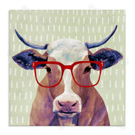 Victoria Borges | Hipster Cow with Red Glasses
