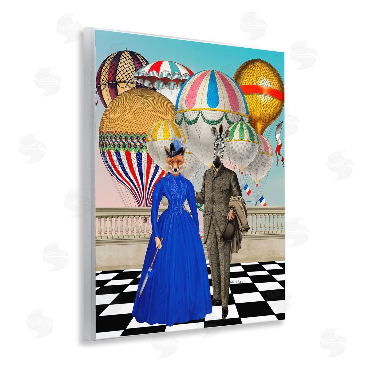 Erika C. Brothers | Animal Couple with Hot Air Balloons